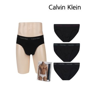 Calvin Klein 남자 삼각 팬티 3개세트 힙 브리브 블랙 U2661G H50_P369965870