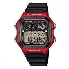 CASIO AE-1300WH-4A AE1300WH-4A  카시오 스포츠 디지털 블랙 레드 키즈 남성 유니섹스 시계