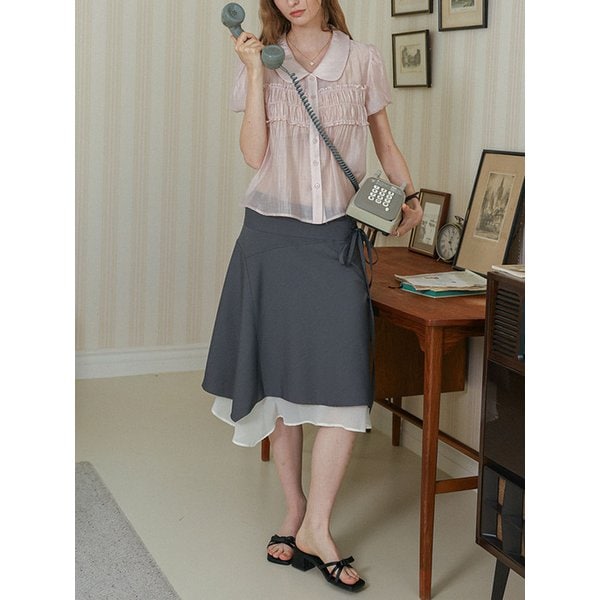 DD_Asymmetry layered midi skirt_2color
