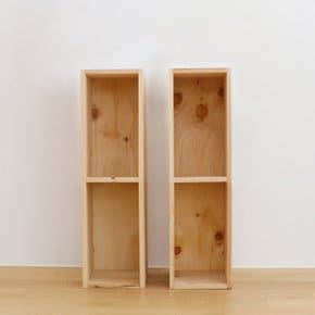 DIY 삼나무 2개1세트 슬림 2단 책장 틈새수납장