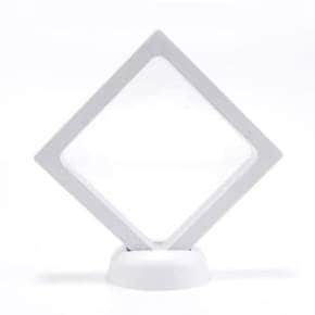흰색 14X14cm 양면 기념콘 전시대 입체액자 프레임 투명 공중부양 플로팅 진열대 장식