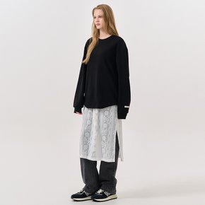 UNISEX 베이직 사카리바 롱 슬리브 티 [BLACK] / SBD3U01007-WOMAN