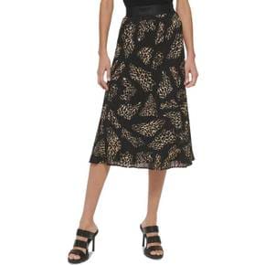 4853260 DKNY Womens Pleated Pull On Midi Skirt