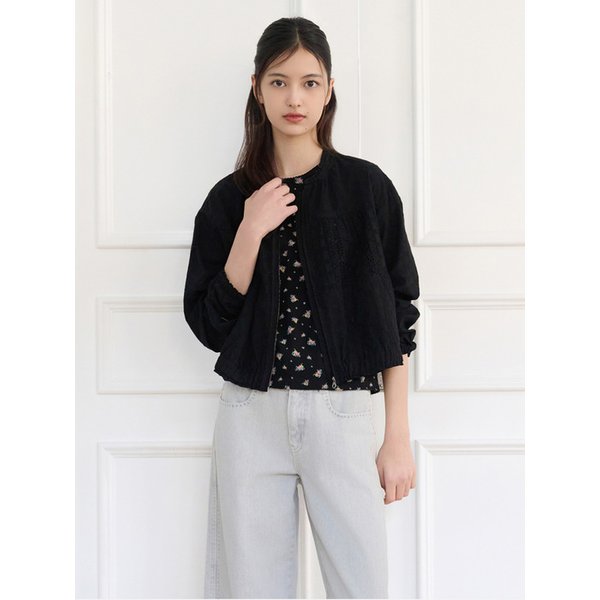 플라워 자수 집업 점퍼_T264MJP232W