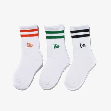 뉴에라키즈 [키즈] 에센셜 크루 삭스 3팩 스프라이트 화이트 12861616