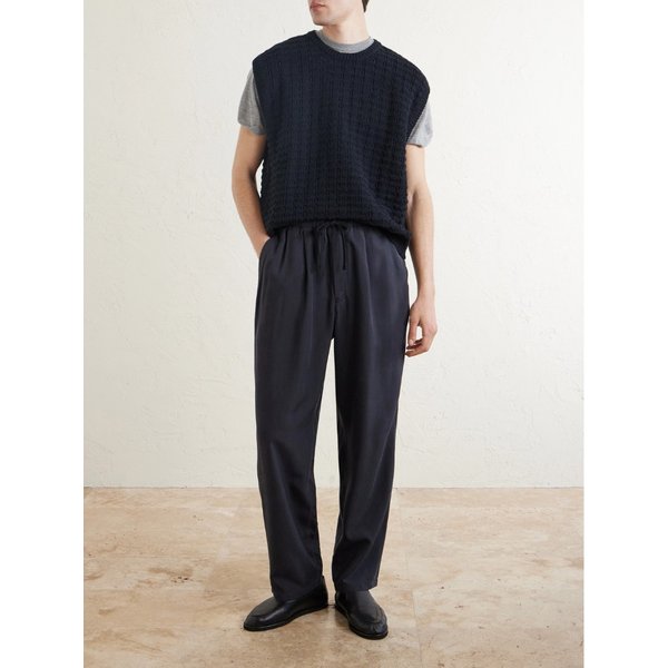 스트레이트 실크 개버딘 드로우스트링 팬츠 46376663163032249