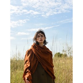 Cashmere pashmina muffler_Autumn orange