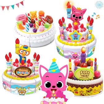 주영 아기 장난감 케이크 코코몽 핑크퐁 뽀로로 생일케이크 촛불끄기