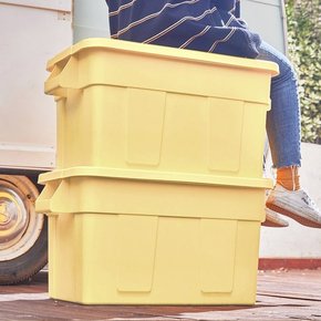 그란데 대용량 수납 리빙박스 75L 버터 2P