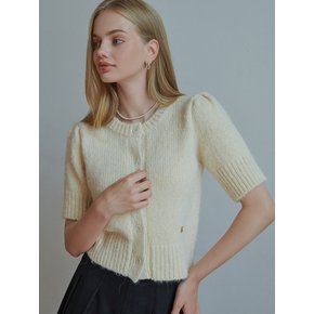 Plum half cardigan (cream)