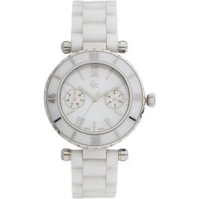 영국 게스 시계 여성 Guess Women Analog Swiss 쿼츠워치 with White Ceramic Bracelet and Moth