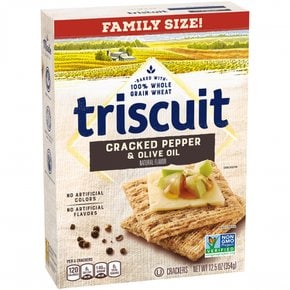 [해외직구] Triscuit  Triscuit  갈라진  고추  앤  올리브  오일  통곡물  밀  크래커  패밀리  사이즈  12.5온스