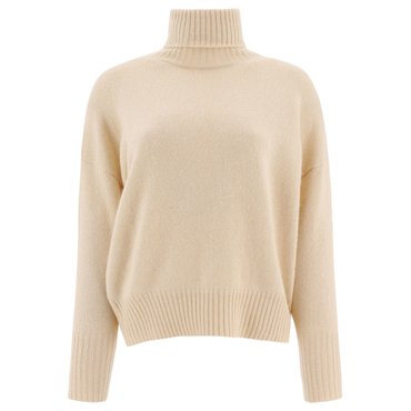 페세리코 페레시코 Knitwear Turtleneck with rhinestones Beige S99297F07F9018F41