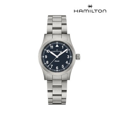 해밀턴 [공식] 해밀턴 카키필드 쿼츠 33mm 블루 다이얼 브레이슬릿 시계 H69301140