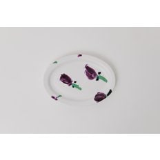 FLOWER OVAL PLATE(PURPLE) by Wooyoun Lee