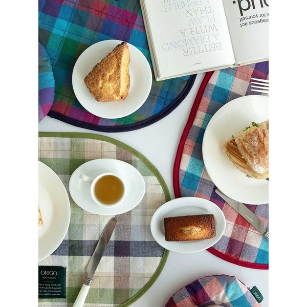 테이블매트 체크 오가닉코튼 3color