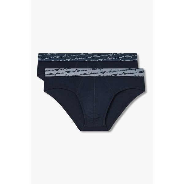 남성 커시브 로고 솔리드 브리프 2PACK 08M5361001000