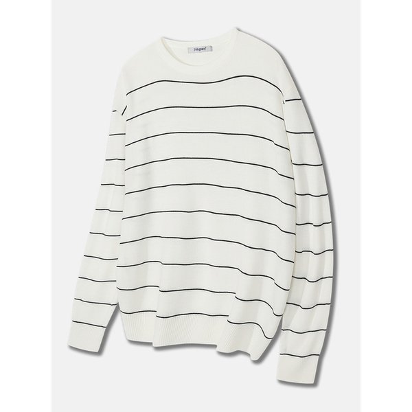 라인 스트라이프 크루넥 니트 - 4 COLOR