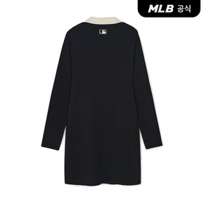 [코리아공식] 여성 오픈카라 바시티 슬림핏 원피스 NY (Black)