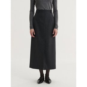 WOOL SLIT SKIRT (2 COLORS)