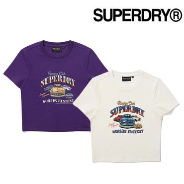 SUPERDRY 세미 오버핏 레이서 하프 티셔츠(SDFSHDO32)