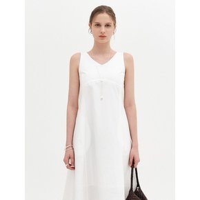 아이리스 브이넥 슬리브리스 드레스_화이트 / IRIS V-NECK SLEEVELESS DRESS_WHITE