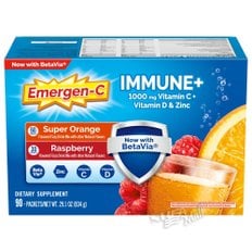 이머전씨 발포형 1000MG 비타민 C+D+아연 90팩 EMERGEN-C IMMUNE+ 1000MG VITAMIN C+VITAMIN D&Z