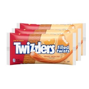 트위즐러 필드 트위스트 오렌지 크림 팝 젤리 TWIZZLERS Filled Twists 311g 4개