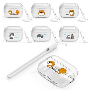 위드시바 에어팟 프로2 전용 투명케이스+실리콘 스트랩 set AirPods Pro2