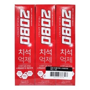 2080 치약 트리플이펙트 스트롱민트 120g 3입