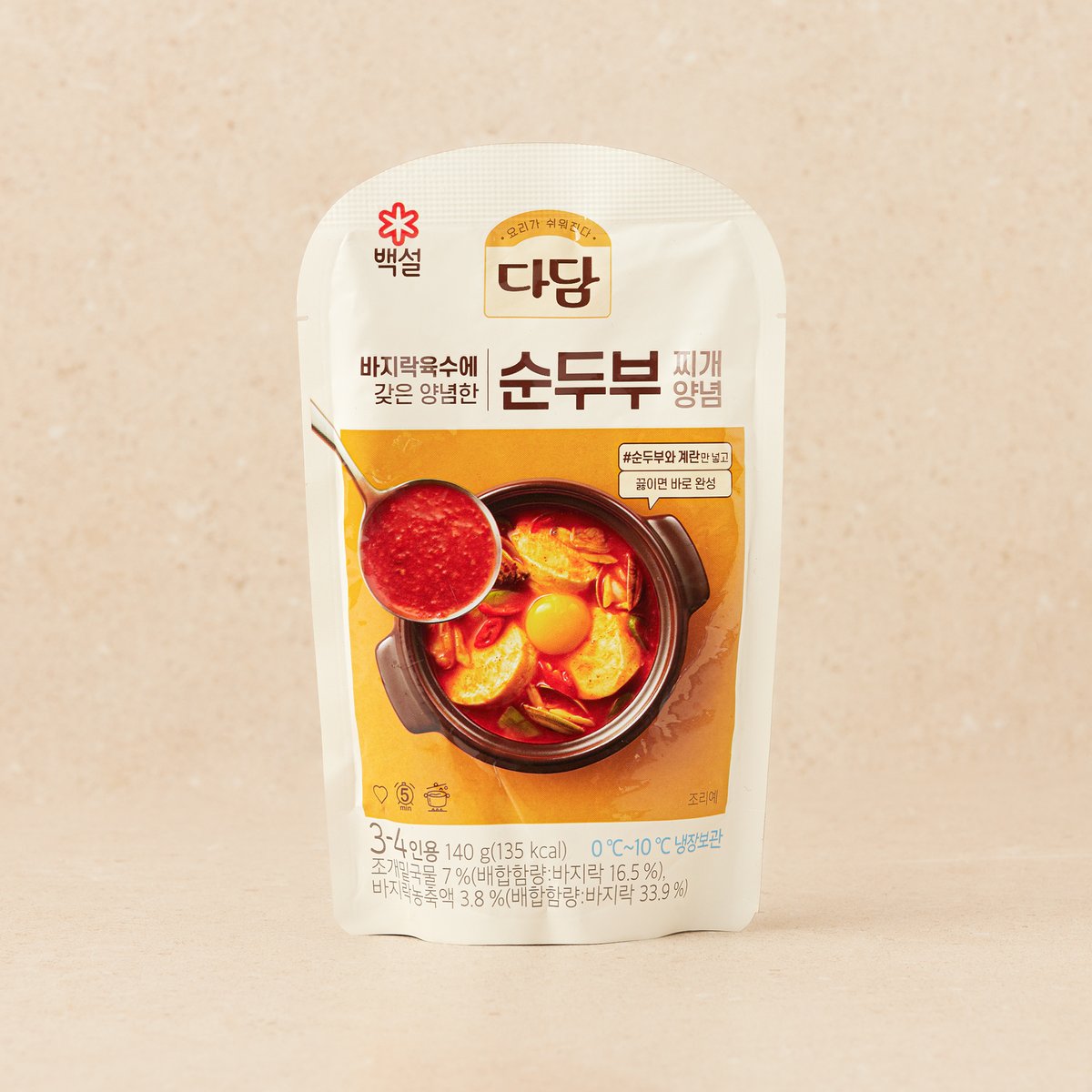 Cj 다담 바지락 순두부 찌개양념 140G, 새벽배송