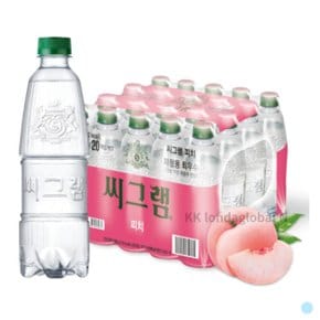 씨그램 라벨프리 피치 탄산수 음료 450ml 20개