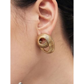 Pleats Chain Loop Earrings