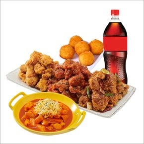 [기프티쇼] 노랑통닭 (순살/뼈)노랑3종+떡볶이+오리지널치즈볼+콜라1.25L