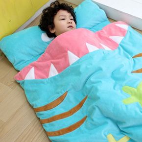 어린이집 유아 아동 포근한 상어 낮잠 이불 가방 세트