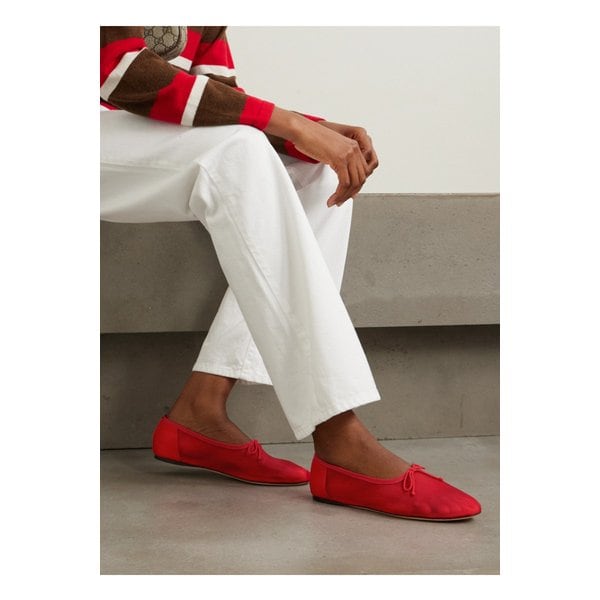 로플러 랜달 랜던 소프트 보우 디테일 메쉬 발레리나 플랫 슈즈 1647597352680210