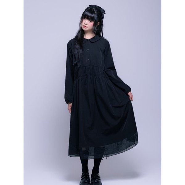 라운드 카라 셔링 원피스