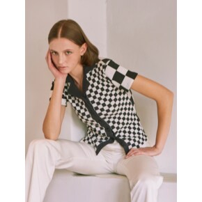 Checkerboard Collar T-shirt