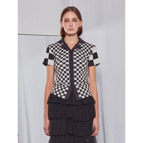 Checkerboard Collar T-shirt