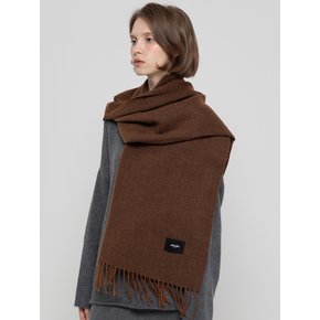 Wool long muffler _ Brown