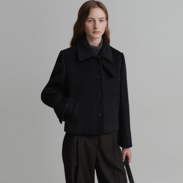 룩캐스트 카미 울 숏 자켓_블랙 / KAMI WOOL SHORT JACKET_BLACK