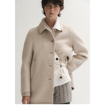 ZOOC 텍스처 블록 싱글 하프 코트 Z244MSG540