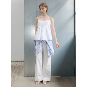 Marine wide cotton pants (white)