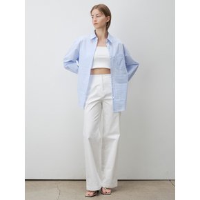 Marine wide cotton pants (white)