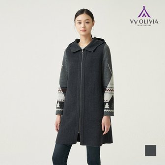 올리비아로렌 [비비올리비아] 소매 니트 배색 코트_VVCEAXW9461