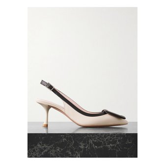 로저비비에 비브 인 더 시티 투톤 가죽 포인트 토 슬링백 펌프스 65mm 화이트 1647597326307814