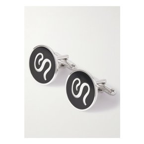 Nickel-Plated and Enamel Cufflinks