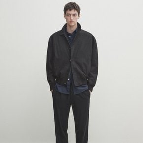 봄버 자켓 [Upday 관부가세 배송비 포함] 남성 셔츠 칼라 울혼방 Massimo Dutti ref.2023/123