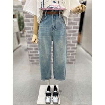 레코브 롤업 9부 배기핏 데님팬츠(SB31E6DP526B)