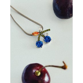 Cherry Necklace - Blue